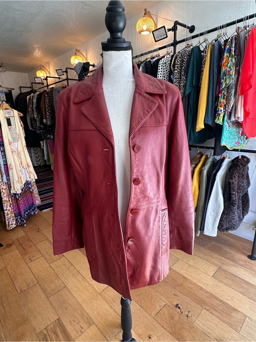 Siena Studio Vintage Brick Red Leather Car Coat